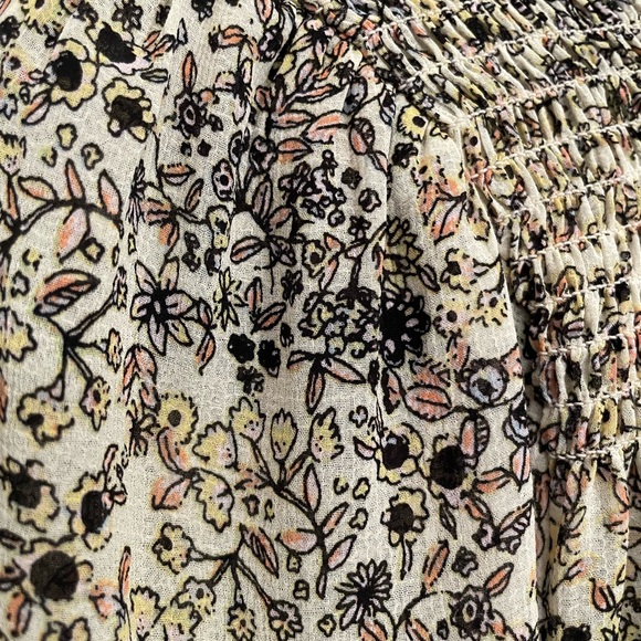 Free People Cream and Black Floral Blouse - Picture 8 of 12